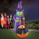 7-Foot Creepy Witch w/ Cauldron Halloween Lighted Airblown Outdoor Inflatable