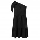 Women Chiffon Sleeveless Mini Dress Ladies Summer Holiday Sundress - BLACK
