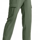 Women Cargo Pants Hiking Lightweight High Rise Workout Joggers Combat Trousers - ARMY GREEN XL