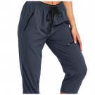 Women's Capri Pants Casual Hiking Quick Dry Lightweight Stretch Cropped Joggers - NAVY