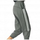 Women Capri Sweatpans Stretch Casual Joggers Pockets Stripes Cotton Crop Pants - DARK GREY