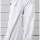 White - Ladies Cotton Linen Casual Long Pants Womens Wide Leg Loose Trousers Plus Size