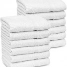 12 pcs White Bath Towels Bulk Cotton Blend Soft Pool Gym Hotel Beach Towels Set