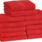 Pack Of 12 Premium Salon Towel 16x27 Double Stitched Quick Dry Towel Set - RED