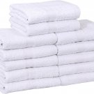 Pack Of 12 Premium Salon Towel 16x27 Double Stitched Quick Dry Towel Set - WHITE