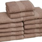 Pack Of 12 Premium Salon Towel 16x27 Double Stitched Quick Dry Towel Set - SAND