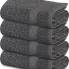 Pack of 4 Hand Towels Cotton 16x30 Soft Absorbent Bathroom Salon Towel Set - GRAY
