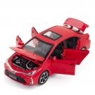 Red 1/32 Toyota Corolla Diecast Alloy Metal Toy Car Miniature Model Pull Back Sound & Light Gift