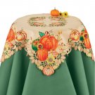 Applique Embroidered Fall Pumpkin Table Linens Tablecloth