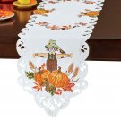 Embroidered Harvest Scarecrow Pumpkin Table Linens Table Runner