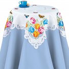 Colorful Tulips and Butterflies Embroidered Table Linens Tablecloth