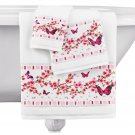 Cherry Blossoms and Butterflies Bathroom Towel Set