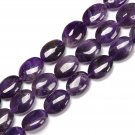 Natural Amethyst Smooth Oval Beads Size 8x12mm 10x14mm 12x16mm 15.5'' Strand
