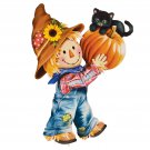 Scarecrow Pumpkin and Cat Outdoor Garden Stake