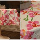 2PCS 60'' Round Tablecloth Waterproof Fabric Table Cloth Table Cover Pink