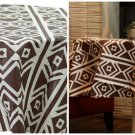 2PCS 60'' Round Tablecloth Waterproof Fabric Table Cloth Table Cover Brown