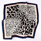 Mulberry Silk 20“ Small Scarf Women Neckerchief Wrap Leopard Blue Elegant Women