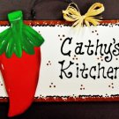 Red Chili Pepper Personalize Kitchen Name Wall Art Southwest Plaque Sign Decor