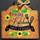 Sunflower Personalize Kitchen Name Wall Art Hanger Country Plaque Sign Decor