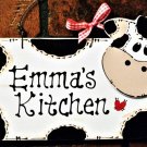 Cow Kitchen Personalize Name Country Barnyard Wood Wall Art Plaque Sign Decor