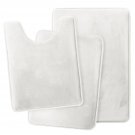 3 PC Bathroom Rug Absorbent Bath Mat Memory Foam Set Small Large and Contour Rug White