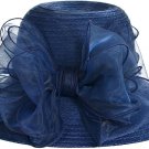 Lady Derby Cloche Hat Bow Bucket Wedding Bowler Hats Color Blue