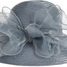 Lady Derby Cloche Hat Bow Bucket Wedding Bowler Hats Color Gray