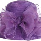 Lady Derby Cloche Hat Bow Bucket Wedding Bowler Hats Color Purple