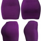 Womens Mini Stretch Mesh Look Solid Basic Bodycon Skirt Color Purple