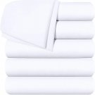 Pack of 6 Flat Sheets Brushed Microfiber Hotel Quality Twin SizeWhite
