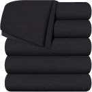 Pack of 6 Flat Sheets Brushed Microfiber Hotel Quality Twin Size Black