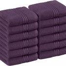 Pack of 12 Washcloth Towel Set Premium Cotton 600 GSM 12x12" Color Plum