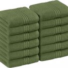 Pack of 12 Washcloth Towel Set Premium Cotton 600 GSM 12x12" Color Sage Green