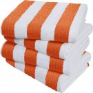 Pack of 4 Beach Pool Towel Cabana Stripe Beach Towel 30 x60 Inches Orange