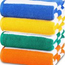 Pack of 4 Beach Pool Towel Cabana Stripe Beach Towel 30 x60 Inches Variety