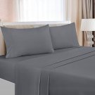 Bedding Soft Brushed Microfiber 4 Piece Bed Sheet Set with Pillow Cases Queen Color Gray