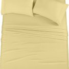 Bedding Soft Brushed Microfiber 4 Piece Bed Sheet Set with Pillow Cases Queen Color Yellow