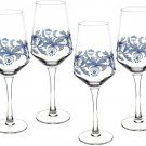 Blue Italian Wine Drinking Glasses 16 Oz Set Of 4 - Clear Blue Drinkware