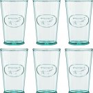 Recycled Green Glass Cow Design Milk Drinking Glasses 6 Pack 11 Oz Drinkware