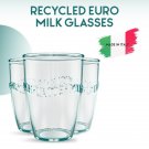 Italian Recycled Green Euro Milk Glass Drinkware 13 Oz - Clear Drinkware