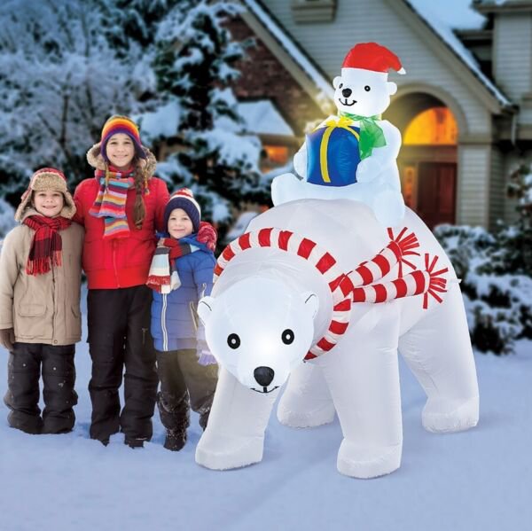 Animated 5Foot Polar Bears Outdoor Airblown Inflatable Christmas Decor ...