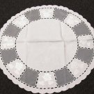 33'' Round Polyester Embroidery Tablecloth Side Table Cover White Party Supplies