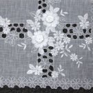White Organza Embroidered Flower Rhine Stones 33X33" Tablecloth Topper Party Supplies