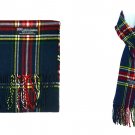Plaid Navy Red Winter Scarf Scarves Checked Wool 100% Cashmere Stripe