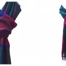 Plaid Red Blue Strip Winter Scarf Scarves Checked Wool 100% Cashmere Stripe