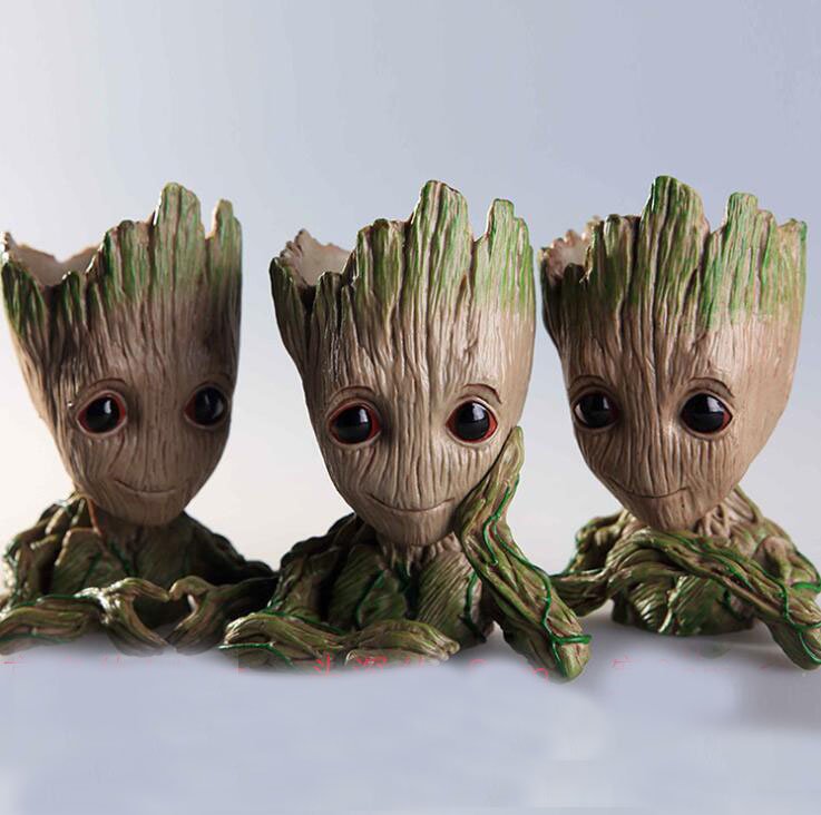 3 Pcs Groot Tree Flowerpot Action Figures Model Toys Set