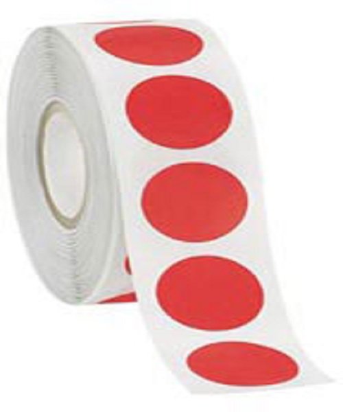 3/4" DIA SELF ADHESIVE " LABEL 1000/ROLL RED