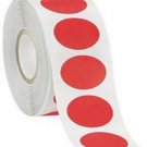 3/4" DIA SELF ADHESIVE " LABEL 1000/ROLL RED