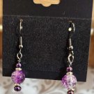 Cute Dangle Earrings - Purple/Clear & Black