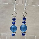 Cute Dangle Earrings - Blue & Silver 2